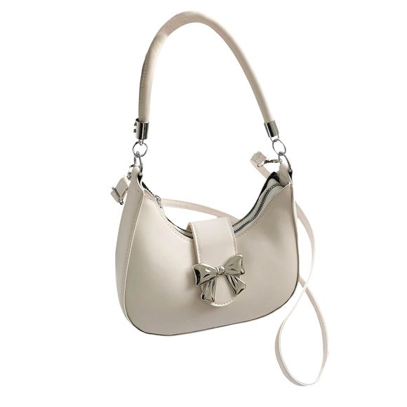 Elegant Bow Knot Hobo Handbag Soft Top Handle Cross Body Shoulder o_o - Picture 1 of 6